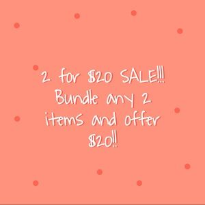 ❤️2 for $20 SALE on ALL items!! ❤️